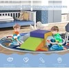 HOMCOM minkštų kaladėlių rinkinys, 4 vnt., poroloninės kaladėlės, didelės kaladėlės, statybinės kaladėlės, žaislai vaikams 1-3 metų, dirbtinė oda, EPE