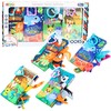 Lean Toys Minkštų edukacinių jutiminių knygelių rinkinys kūdikiams, 4 vnt.