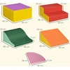 Minkštų putplasčio blokų rinkinys modulinis, rožinis–oranžinis–raudonas–violetinis, 150 × 100 × 24 cm, 6 vnt.