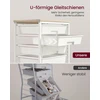 Songmics Mobilioji lentyna su stalčiais, 5 lygių, balta, 39,5 x 28,5 x 63 cm