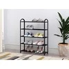 ModernHome metalinė batų lentyna su 5 lentynomis, juoda