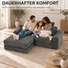 Modulinė sofa-lova su šeniliniu apmušalu, tamsiai pilka, 204 × 179 × 65 cm