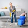 HOMCOM Valymo vežimėlis plovimo kibiras buitinis 20 l su centrifuga ir separatoriumi švariam nešvariam vandeniui Mėlyna 60L x 27W x 70,5H cm