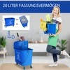 HOMCOM valymo vežimėlis, 20 l kibiras su gręžtuvu ir skirtuvu švariam bei nešvariam vandeniui, mėlynas, 60 ilgis x 27 plotis x 70,5 aukštis cm