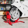 HOMCOM Motociklo stovas 17-21", 430-530 mm priekšējai ratui, reguliuojamas, metalinis, raudonas