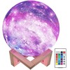 Naktinė lempa 3D mėnulis su RGB apšvietimu ir pulteliu, 15 cm