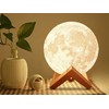 3d rgb moon night light with remote control