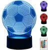 Naktinė lempa su 3D futbolo kamuoliu, 16 spalvų, nuotolinis valdymas