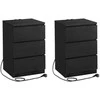 Songmics Naktinis staliukas 2 vnt. su 2 USB jungtimis, juodas