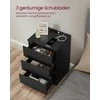 Songmics Naktinis staliukas 2 vnt. su 2 USB jungtimis, juodas