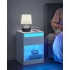 Songmics Vasagle Naktinė spintelė su LED apšvietimu modernus debesų baltos spalvos