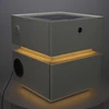 Naktinis staliukas su pirštų atspaudų spyna ir LED apšvietimu, ekru, 47,5 x 41 x 40,2 cm