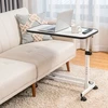 Naktinis staliukas su reguliuojamu aukščiu ir pakreipiamu stalviršiu, baltas, 80 × 39,2 × 73–93 cm