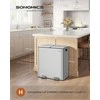 Songmics Nerūdijančio plieno šiukšliadėžė su dviem skyriais ir Softclose pedalu, 58,5x37x64 cm