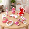 Lean Toys Odontologo rinkinys su vibruojančiu dantų šepetėliu ir atidaromu žandikaulio modeliu, baltas ir rožinis, 15 dalių