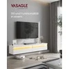 TV staliukas Songmics Vasagle Pakabinama televizoriaus lentyna 178 x 35 x 30 cm sniego baltumo