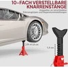 HOMCOM atraminiai stoveliai, 3 tonos keliamoji galia, 2 vnt., su apsauginiu kaiščiu, 10 lygių aukščio reguliavimas nuo 290 mm iki 410 mm, atraminiai stoveliai automobilių keltuvams, skirti dirbtuvėms ir garažui, raudoni