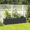 "Outsunny" pakelta gėlių lova, atspari oro sąlygoms, sodinimo lova, šalto rėmo sodo lova, sodinukų dėžutė, pagaminta iš cinkuoto plieno, gėlių dėžutė terasai ir sodui, 240 x 60 x 60 cm