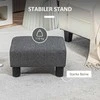 HOMCOM Sėdimoji Pufas, Modernus Kojų Pufas su Lino Išvaizda, Minkštas Pufas, Osmanų Stiliaus Pufas Miegamajam, Svetainei, Tamsiai Pilkas