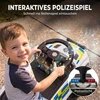 Paspiriama mašinėlė su policijos dizainu ir muzika, balta, 65 x 29,5 x 36 cm