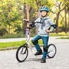 HOMCOM paspirtukas vaikams, miesto paspirtukas, 16 colių pripučiami ratai, su rankiniu stabdžiu, atsparus vandeniui, sulankstomas, nuo 5 metų, baltas, 139 x 58 x 90-96 cm