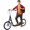 HOMCOM Miesto paspirtukas vaikams ir suaugusiems su pneumatinėmis padangomis Kick scooter - juodas
