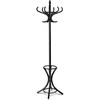 Pastatoma drabužių kabykla su skėčių stovu, juoda, 71,1 × 71,1 × 185,4 cm