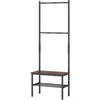 Pastatoma kabykla su suoliuku ir batų laikymo vieta, ruda ir juoda, 61 × 30,5 × 165,1 cm