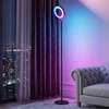 Pastatomas LED šviestuvas su RGB ir reguliuojama balta šviesa, juodas/baltas, 25 × 25 × 172 cm