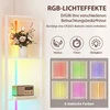 Pastatomas šviestuvas su RGB LED apšvietimu ir 5 lentynomis, baltas, 42 × 29,5 × 163 cm