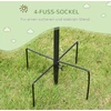 PawHut paukščių lesyklos stovas, vandens girdykla, lesyklėlė, pilnas paukščių lesyklos stulpas su 4 kabliukais, plieno, juodas, aukštis 208 cm