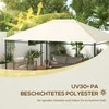 "Outsunny" pakaitinis sodo paviljono stogas 3,97x2,97 m UV apsauga, vandeniui atsparus paviljono stogas, kremas
