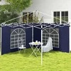 Outsunny 2 šoniniai skydai 3 x 3 / 3 x 6 m paviljono šoninės sienos, mėlyna