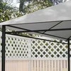 "Outsunny" pakaitinis 4 x 3 m pavėsinės stogas, vandeniui atsparus pavėsinės stogas su UV apsauga 30+, pakaitinis sodo pavėsinės stogas, atsarginės dalys iš poliesterio audinio, 180 g/m², šviesiai pilkos spalvos