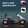 Pedalinis kartingas su rankiniu stabdžiu ir reguliuojama sėdyne, baltas, 121 × 58 × 61 cm