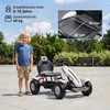 Pedalinis kartingas su rankiniu stabdžiu ir reguliuojama sėdyne, baltas, 121 × 58 × 61 cm
