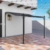 "Outsunny" Pritvirtinama pavėsinė pavėsinė su stogu, vandenį atstumiantis pavėsinės stogelis, laisvai stovinti sodo pavėsinė, kiemo pavėsinės stogelis, apsaugantis nuo saulės, skirtas kiemo sodui, apie 2,5x3x2,5 m, tamsiai pilkas