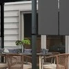Outsunny pavėsinė 3,5x3 m, pergola su šonine sienele, terasos stogas, tamsiai pilka, sodui ir terasai