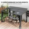 Outsunny Terasos stoginė 3,65 x 2,55 m paviljonas, terasos stogas su stumdomu stogu - tamsiai pilka