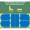 SPORTNOW nešiojamas pickleball tinklo rinkinys, 6,7 m pickleball sistema su tinklu, aikštelės žymėjimo rinkiniu, kamuoliukų rinktuvu, keturiais kamuoliukais ir krepšiu nešiojimui, laukui, įvažiavimui