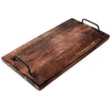 Pjaustymo lentelė iš mango medienos su metalinėmis rankenomis, ruda, 40,5 × 21,5 × 5,5 cm