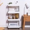 Modernhome Plastikinė vonios lentyna su 4 lentynomis ir ratukais