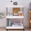 Modernhome Plastikinė vonios lentyna su 4 lentynomis ir ratukais