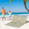 Outsunny paplūdimio kilimėliai, 2 vnt. sulankstomi gultai su pagalvėmis, 5 padėčių reguliuojami paplūdimio čiužiniai su nešiojimo krepšiu, plieniniai, smėlio spalvos, 134 x 48 x 33-43 cm