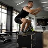 SPORTNOW šuolių dėžė, 3-in-1 plyometrinė medinė dėžė su rankenomis, platforma šuoliams namuose ir sporto salėje, juoda