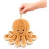 Lean Toys Pliušinis aštuonkojis su tampriais čiuptuvais, smėlio spalvos, 30 × 20 × 20 cm