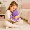 Lean Toys Pliušinis aštuonkojis su tampriais čiuptuvais, violetinis, 30 x 20 x 20 cm