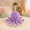 Lean Toys Pliušinis aštuonkojis su tampriais čiuptuvais, violetinis, 30 x 20 x 20 cm