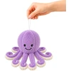 Lean Toys Pliušinis aštuonkojis su tampriais čiuptuvais, violetinis, 30 x 20 x 20 cm