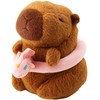 Lean Toys Pliušinis kapibara su vienaragio plaukimo ratu 20 cm
